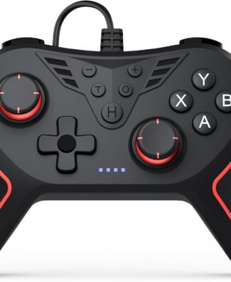 RivalPlay Wired Controller for PC with 2 Mapping Button Adjustable Vibration and 3 Turbo Speeds Compatible for Win(11/10/8/7) Plug-and-Play Black