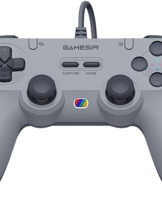 GameSir Tegenaria Lite Wired Game Controller For Switch, Android, iOS, PC, Steam With Retro 90s Design, Hall Effect Sticks, 1000Hz Polling Rate, Dual Rumble Motors, Mappable Back Buttons, Ultra-Low Latency, Ergonomic Design -Retro Gray