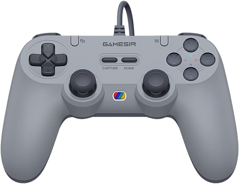 GameSir Tegenaria Lite Wired Game Controller For Switch, Android, iOS, PC, Steam With Retro 90s Design, Hall Effect Sticks, 1000Hz Polling Rate, Dual Rumble Motors, Mappable Back Buttons, Ultra-Low Latency, Ergonomic Design -Retro Gray