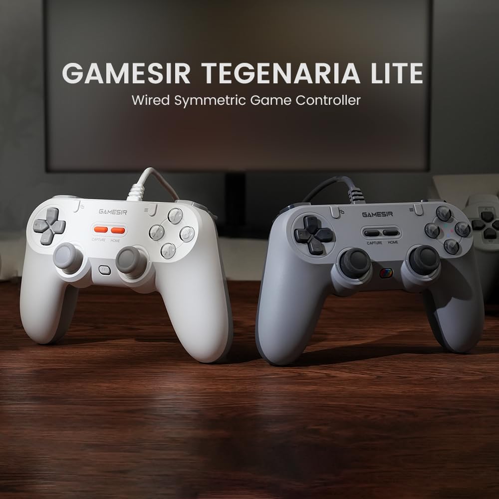GameSir Tegenaria Lite Wired Game Controller For Switch, Android, iOS, PC, Steam With Retro 90s Design, Hall Effect Sticks, 1000Hz Polling Rate, Dual Rumble Motors, Mappable Back Buttons, Ultra-Low Latency, Ergonomic Design -Retro Gray - Image 2