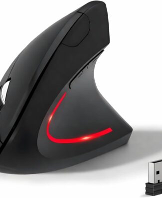 Wireless Ergonomic Mouse, 2.4G Wireless Vertical Ergo Mouse, 800/1200/1600 Adjustable DPI,6 Buttons Ergonomic Mouse for Laptop/MacBook/PC/Desktop-Black