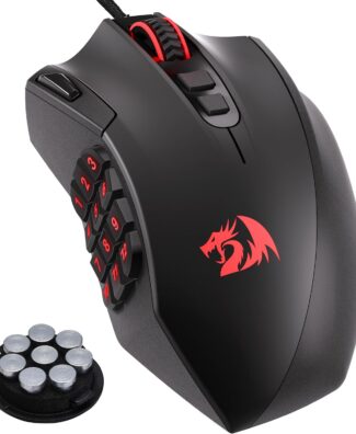 Redragon M921 MMO Gaming Mouse, 12400 DPI High Precision Wired RGB Mice w/18 Programmable Buttons, 12 Side Macro Keys, Software Supports for PC Laptop